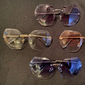 Octagon UV400 Oversized Rimless Sunglass
